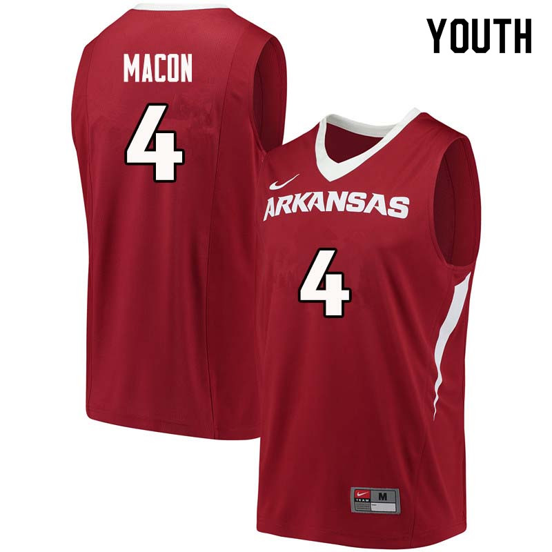 Youth#4 Daryl Macon Arkansas Razorback College Basketball Jerseys Sale-Cardinal
